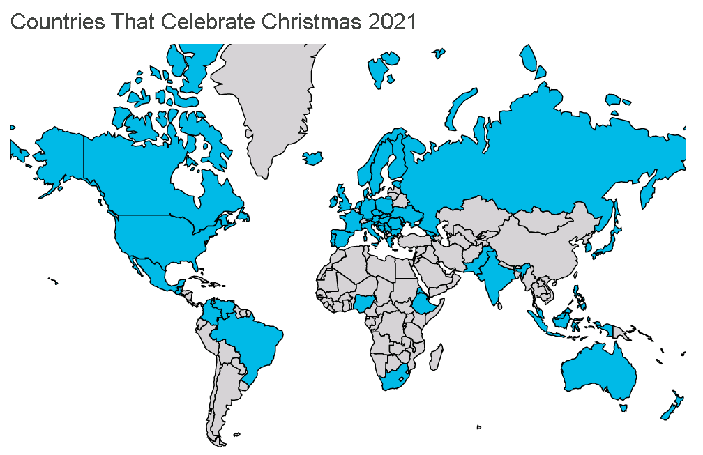 Negara Yang Meraikan Krismas 2021----Peta pengedaran pelanggan dengan Sunnex