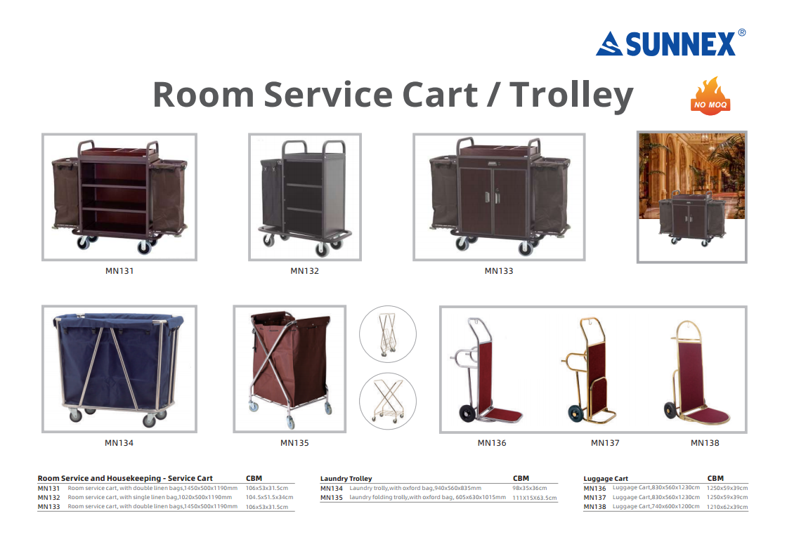 Produk baharu SUNNEX: Troli Perkhidmatan Bilik / Troli