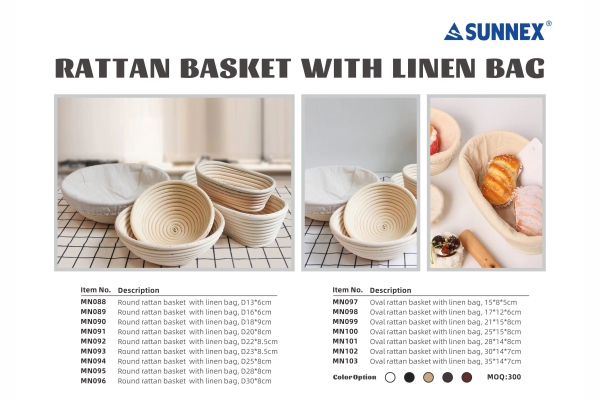 Bakul Rotan Baharu SUNNEX dengan Beg Linen